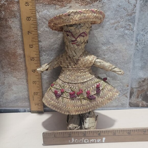 Vintage Handmade Straw Girl Doll - Picture 9 of 10